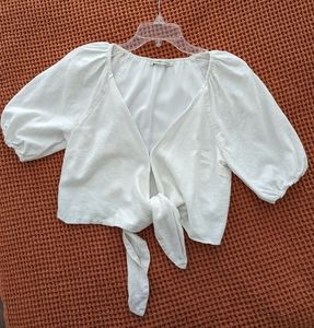 Abercrombie & Fitch White Linen top Size S
